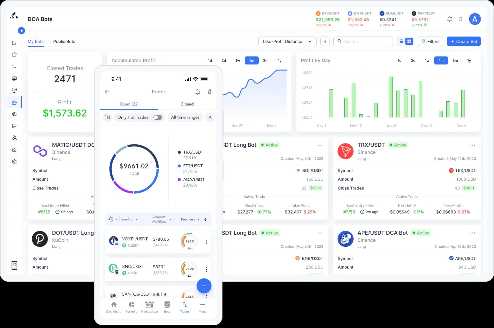 Cornix automated trading platform hero
