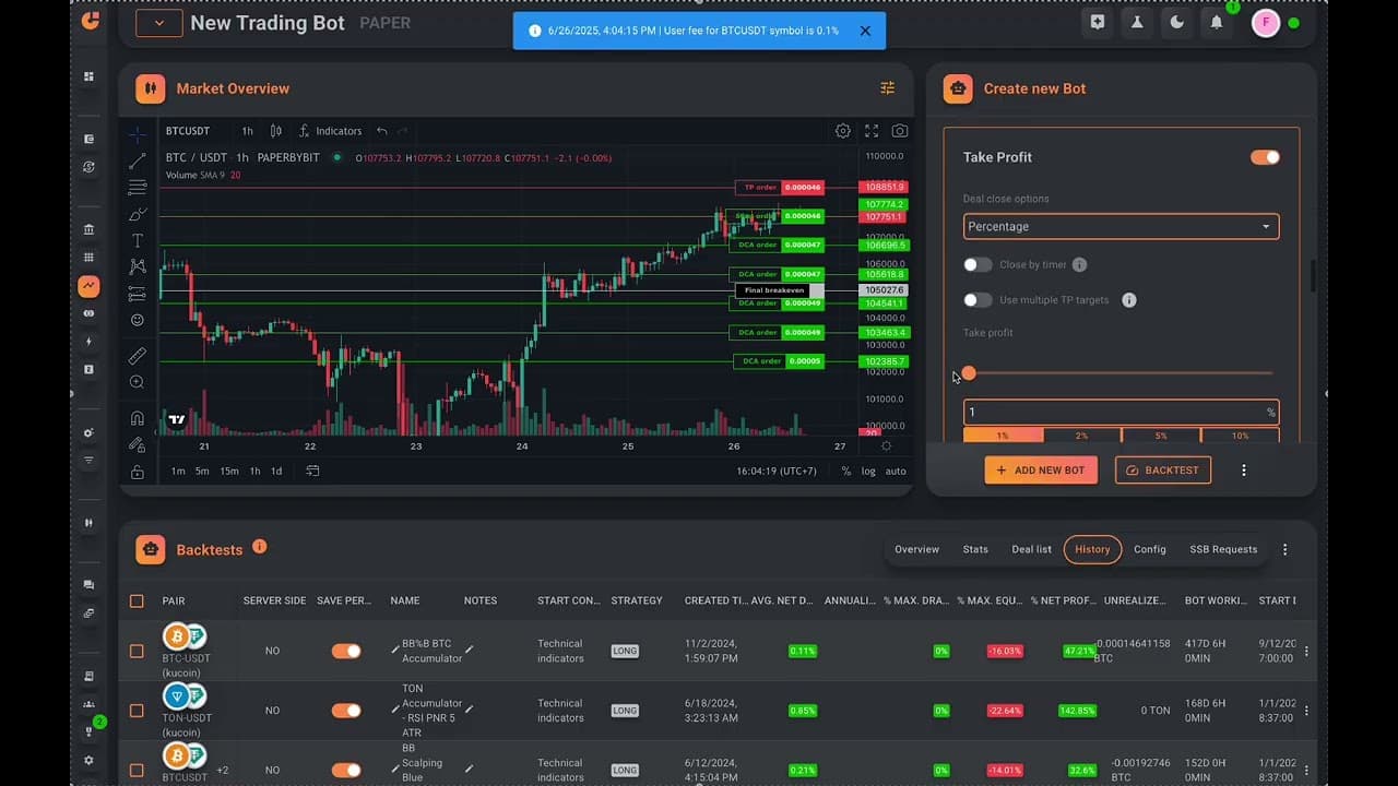 Gainium Trading Platform Overview