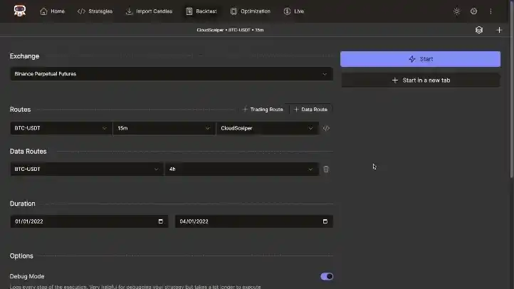 Jesse backtesting in action