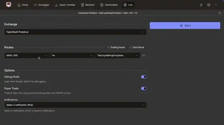Jesse live trading dashboard